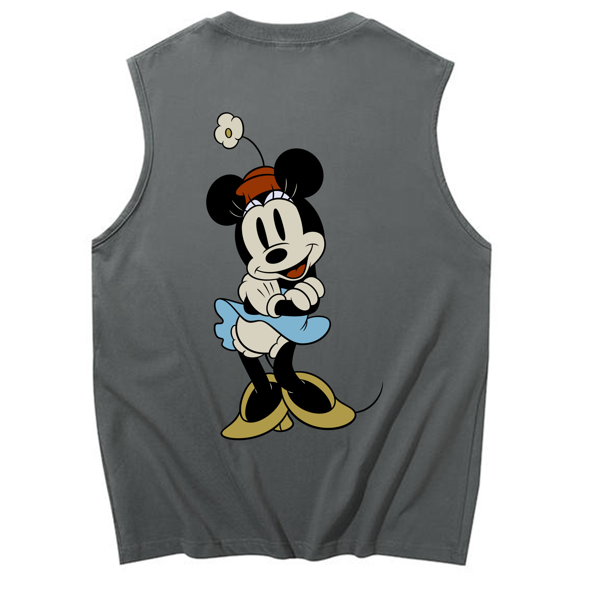 ミッキーマウス Mickey Mouse コットン100％タンクトップ（背面プリント）